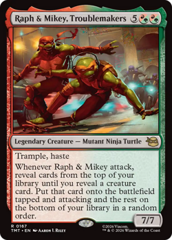 Raph & Mikey, Troublemakers (FOIL) x1 - MTG TMT #167 - Image 1