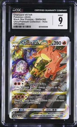 ERROR OFF CENTER CGC 9 MINT Charizard VSTAR SWSH262 Black Star Promos Pokemon - Image 1