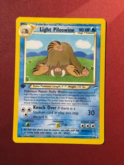 LIGHT PILOSWINE 26/105 Neo Destiny 1st EDITION rare Pokemon TCG card NM+ CLEAN! - Image 1