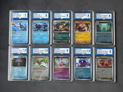 Pokemon TCG Graded Bundle Lot Of Ten Slabs Holo And Pokeball Reverse Holo Lot - Image 1