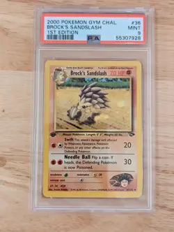 2000 Pokemon Gym Heroes 1st Edition #36 BROCK'S SANDSLASH PSA 9 Mint! - Image 1