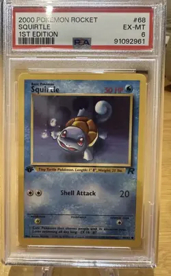 Pokemon Squirtle 2000 1st Edition Team Rocket #68/82 PSA 6 - Image 1
