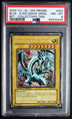 YuGiOh Blue Eyes White Dragon (Reverse Holo) BPT-003 NM-MINT PSA 8 - Image 2