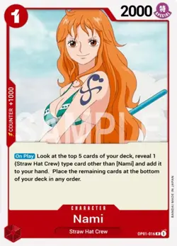 1x Nami - OP01-016 - R - Foil Light Play Booster OP-01: Romance Dawn One Piece - Image 1