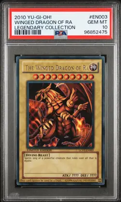 PSA 10 The Winged Dragon of RA LC01-EN003 2010 Legendary Collection Yugioh - Image 1