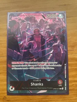 One Piece TCG Shanks OP09-001 Leader Alt Art One Piece 2nd Anniversary ENG - Image 1