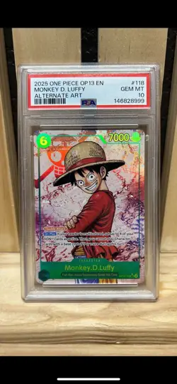 One Piece Monkey D. Luffy OP13-118 Alternate Art PSA 10 Gem Mint Alt Art - Image 1