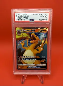 2019 Pokemon Sun & Moon Hidden Fates Charizard GX 9 Holo Card #9/68 PSA 10 - Image 2