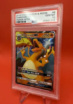 2019 Pokemon Sun & Moon Hidden Fates Charizard GX 9 Holo Card #9/68 PSA 10 - Image 5