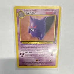 Pokemon Gengar 20/62 Fossil Rare Regular 80 HP Stage 2 Unlimited TCG Card - Image 1