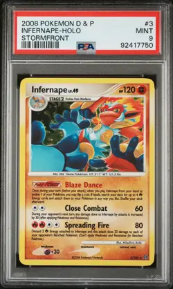 Pokemon Diamond & Pearl Stormfront Holo Card #3 Infernape PSA 9 - Image 1