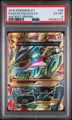 2015 POKEMON XY ANCIENT ORIGINS #98 FULL ART/M RAYQUAZA EX PSA 6 - Image 1