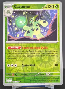 Pokemon Cacturne #006/198 English SVI Scarlet & Violet Reverse Holo - Image 1