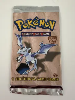 1999 Pokemon WOTC 1st Edition Fossil Booster Pack Factory sealed AERODACTYL - Image 1