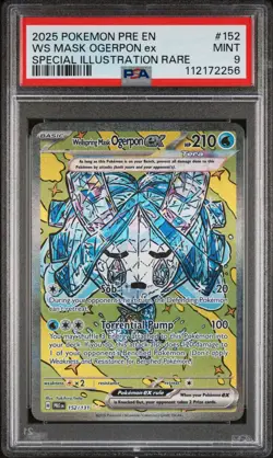 2025 POKEMON PRISMATIC EVO. ILLUSTRATION RARE WELLSPRING MASK OGERPON EX PSA 9 - Image 1