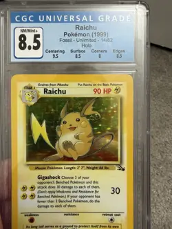 Pokemon Fossil Raichu 1999 unlimited CGC 8.5 - Image 1