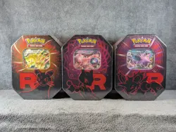 Pokemon TCG Team Rocket Tins Set Of 3 Brand New Nidoking Ex Mewtwo Ex Persian Ex - Image 1