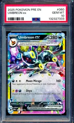 Umbreon EX 2025 Pokemon Prismatic Evolutions #060 English PSA 10 - Image 1