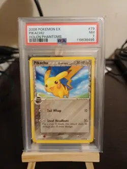 2006 Pokemon PSA 7 Pikachu EX Holon Phantoms 79/110 - Image 1