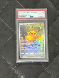 2022 POKEMON JPN SWORD & SHIELD VSTAR UNIVERSE #205 FULL ART/PIKACHU PSA 10 - Image 1