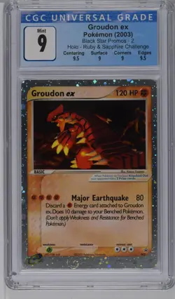 Groudon EX Holo 002 Black Star Promo Pokemon CGC 9 - Image 1