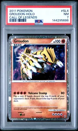 Pokemon Groudon SL4 - PSA 7 NM Near Mint - Call of Legends Holo Rare *NEW CERT - Image 1