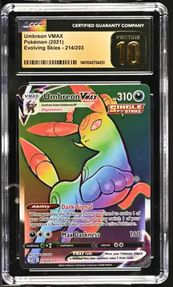 2021 Pokemon SWSH Umbreon Vmax Rainbow Evolving Skies 214/203 CGC 10 Pristine - Image 1