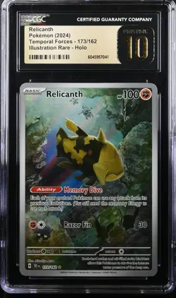 2024 POKEMON TEMPORAL FORCES ILLUSTRATION RARE #173 RELICANTH CGC 10 PRISTINE - Image 1