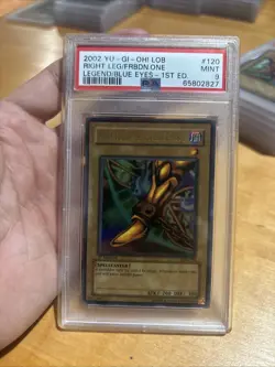 Yugioh Right Leg of the Forbidden One LOB-120 1st PSA 9 Wavy - Image 1