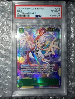 2026 ONE PIECE EB03-ONE PIECE HEROINES EDITION ALT ART #061 UTA PSA 10 - Image 1
