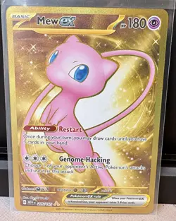 Pokemon TCG - Mew 205/165 Scarlet & Violet 151 Gold UPC Promo Metal Card NM - Image 1