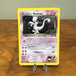 Pokemon TCG Gym Challenge Rocket's Mewtwo Holo Rare Card 14/132 NM - Image 1