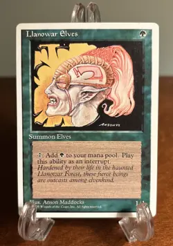 MTG Llanowar Elves Alternate 4th Alt Fourth Magic The Gathering LP Light Play - Image 1