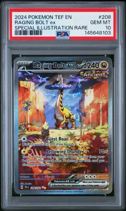 Raging Bolt EX 208/162 Special Illustration Rare Pokemon PSA 10 *103 - Image 1