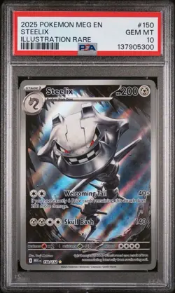 PSA 10 GEM Mint Steelix 150/132 Illustration Rare Full Art - Pokemon ME01 MEG - Image 1