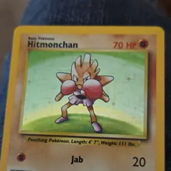 Pokemon Hitmonchan Base Set 007/102 Holo Rare Basic 70 HP English - Image 1