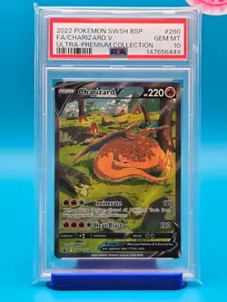 PSA 10 - 2022 POKEMON SWSH BLACK STAR PROMO 260 FULL ART/CHARIZARD V - Image 1