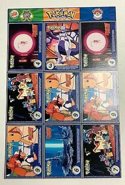 Burger King Pokemon #2 Master Trainer Set Uncut Sheet - Image 2