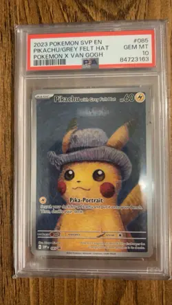 Pokemon Pikachu with Grey Felt Hat 2023 SVP Promo #085 PSA 10 English Regular - Image 1