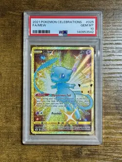 🚀 2021 Pokemon Celebrations Mew #025/025 🔥 Secret Rare Holo Full Art 💎 PSA 10 - Image 1