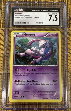 2015 Pokemon XY Black Star Promo Mewtwo #XY100 CGC 7.5 Near Mint+ - Image 1