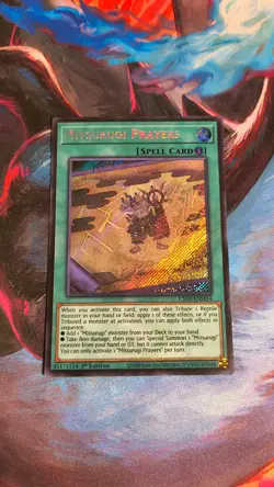 Yugioh Mitsurugi Prayers L26D-ENM14 Secret Rare 1st Edition - Image 1