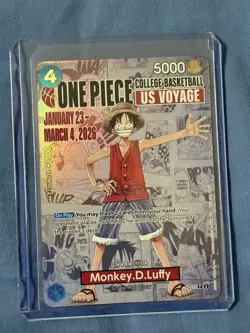 One Piece Monkey D. Luffy US Voyage College Basketball Promo Card (Unopened New) - Image 3