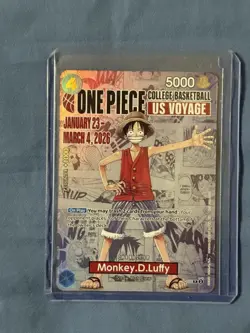 One Piece Monkey D. Luffy US Voyage College Basketball Promo Card (Unopened New) - Image 5