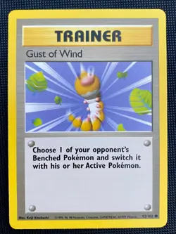 Gust Of Wind 93/102 Base Set Common Trainer WOTC EXC BUY 2 CARDS GET 1 FREE!! - Image 1