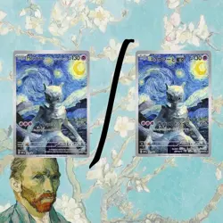 SALE! | Mewtwo with The Starry Night | Van Gogh Pokemon Cards | #22 | Read Desc. - Image 1