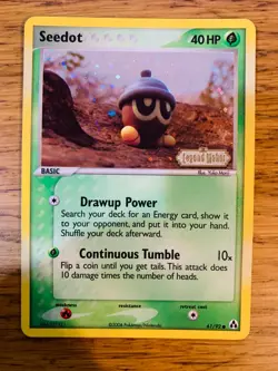 NEAR MINT! Seedot (61/92) Stamped Reverse Holo EX Legend Maker Pokemon Card! - Image 1