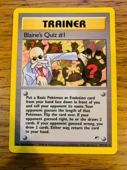 Blaine's Quiz #1 (97/132) Rare Gym Heroes Set Pokemon Card! FREE P&P! - Image 1