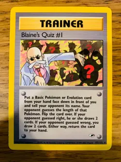 Blaine's Quiz #1 (97/132) Rare Gym Heroes Set Pokemon Card! FREE P&P! - Image 4