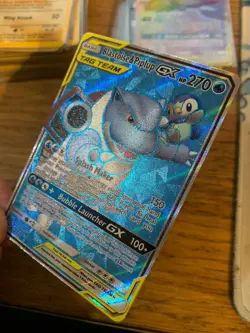 Blastoise & Piplup GX (214/236) Cosmic Eclipse Tag Team Full Art Pokemon Card! - Image 4